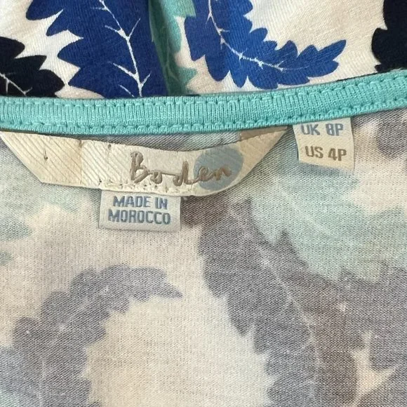 Boden Women's Summer Wrap Blue White Floral Dress Size US 4P